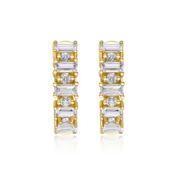 Top-quality Moissanite Luxury And Fashionable Light Luxury Jewelry Silver Stud Earrings S925 Silver Electroplated Gold