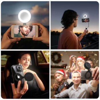 LED Mini Magnetic Phone Fill Light Tempered Glass Makeup Mirror - Okita Shop