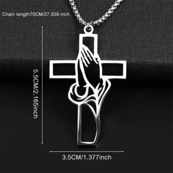 Mens Stainless Steel Pendant Cross Necklace
