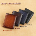 Mens Wallet Genuine Leather RFID Card Holders Cowhide Zip Coin Pocket Wallets Fo - Okita Shop