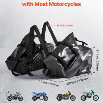 Motorcycle Saddlebags, 28 L (14 L X 2) Large Capacity Side Saddle Bags Compatibl - Okita Shop