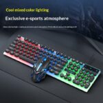 Retro Wired Glowing Mechanical-feel Keyboard And Mouse Gaming Set - Okita Shop
