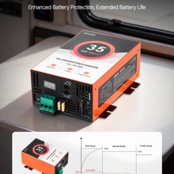 RV Power Converter, 35 Amp, 110V AC To 12V DC RV Converter Battery Charger, 4 St - Okita Shop