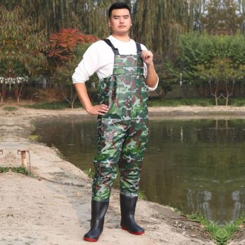 Thickened One-piece Wading Pants With Suspenders For Aquaculture And Fishing - Okita Shop