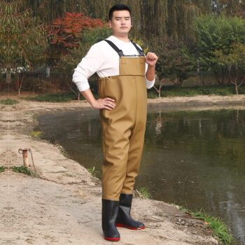 Thickened One-piece Wading Pants With Suspenders For Aquaculture And Fishing - Okita Shop