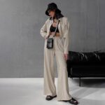 Womens Casual Fashion Shirt And Drawstring Pants S