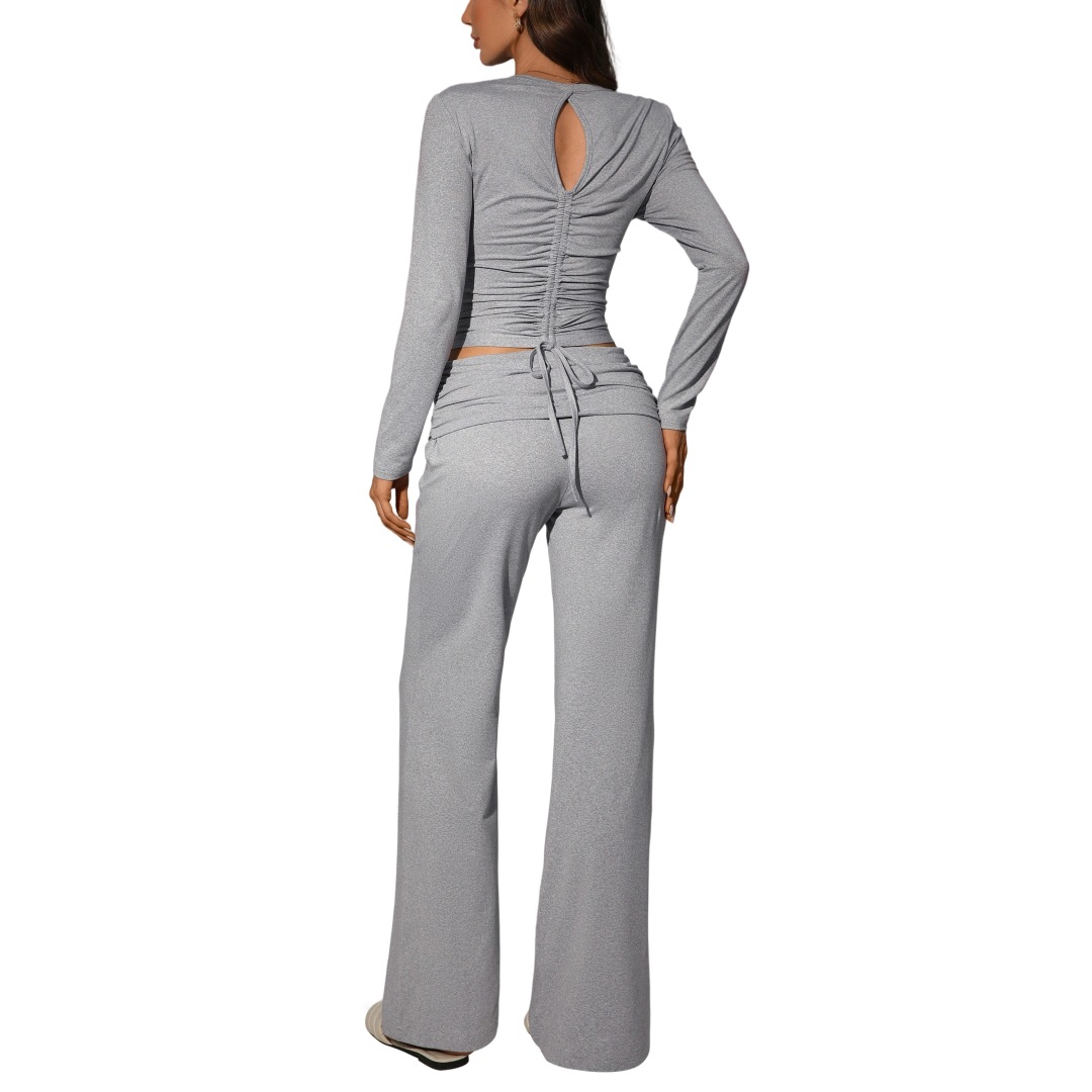 womens-solid-color-casual-fash-4-58547 Womens Solid-Color Casual Fashion Top And Pants Se