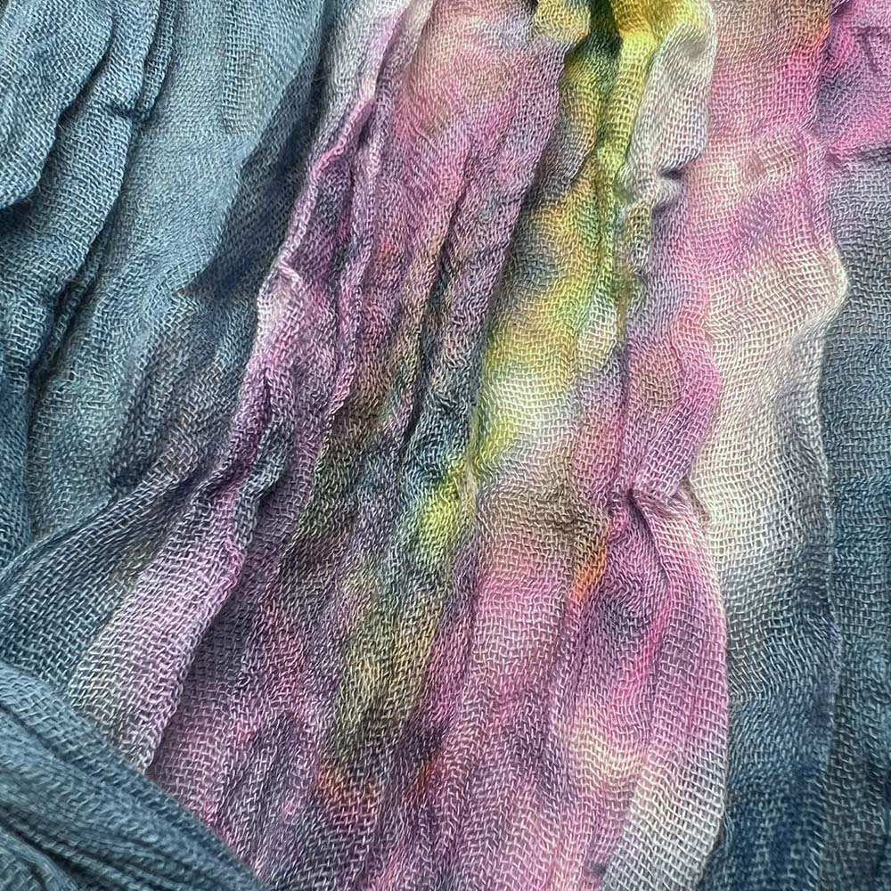 0ba9fa24-dfa8-4e9e-8364-f45080cac4a5 2pcs Turquoise Tie-Dye Cotton Scarf,Crinkle Soft And Breathable Scarf ,vacation,daily Life,evening Party,Office Appropriate S