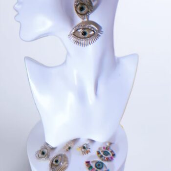 gold earrings Divine Eye Gold-Tone Drop Earrings With Cubic Zirconia