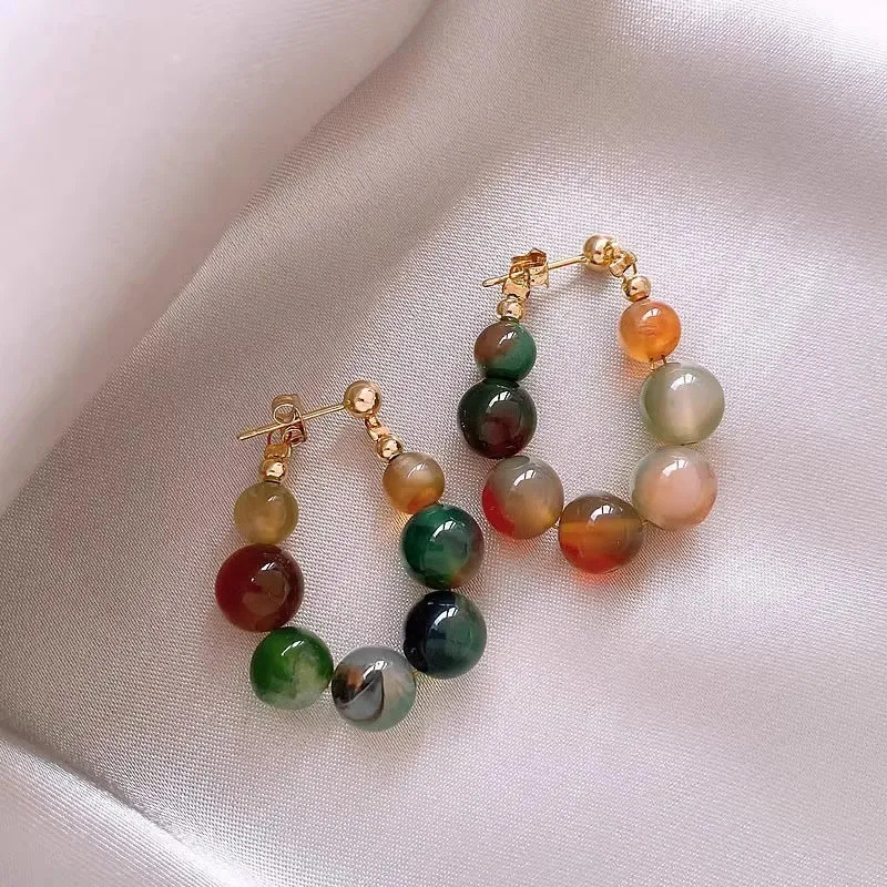 2043fdca-37ba-4347-86c8-6a75c34eae87 Womens Colorful Fashion Beaded Jade Earrings - View 3