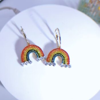 Rainbow Diamond Earrings - View 2