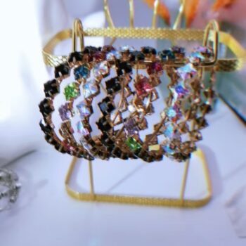 Rhombus Iridescent Large Hoop Earrings - View 2