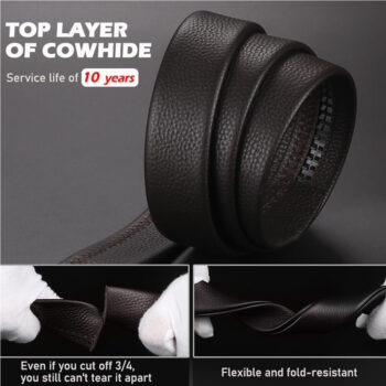 Men Belt Leather Belt For Men With Anti-Scratch Buckle Control Design For Formal Work Or Casual - View 2
