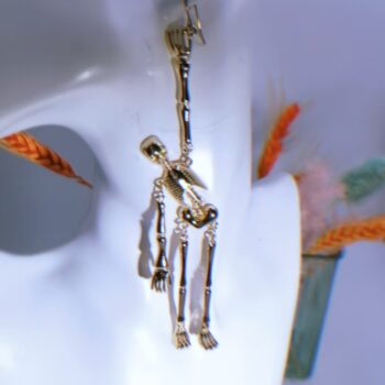 Gothic Skeleton Dangle Earrings - View 2