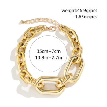 gold necklace Necklaces For Women, Gold Chain Necklace Chunky,Necklace Link Chain Choker Vintage Heavy Metal Thick Chain