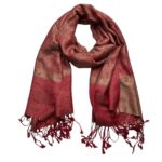 2pcs classic red 2pcs Classic Red Luxurious Jacquard Weave HeavyweightRed Jacquard Scarf ,Luxe Look For Evening Wear,Scarf,va