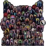 100pcs gothic black 100Pcs Gothic Black Cat Stickers, Graffiti Decals, Gothic Accessories, Scrapbook Stickers For Laptop, Ska
