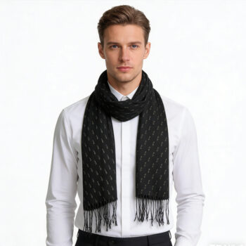 2pcs abstract evening 2pcs Elegant Abstract Evening Scarf,Black Printed Scarf,Versatile Everyday Scarf ,Pairs With All Casua