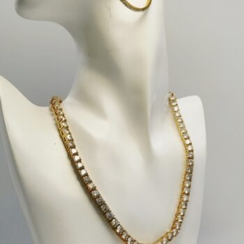 Full Zircon Collarbone Chain Gold-Tone Unisex Luxury Accessory - View 2