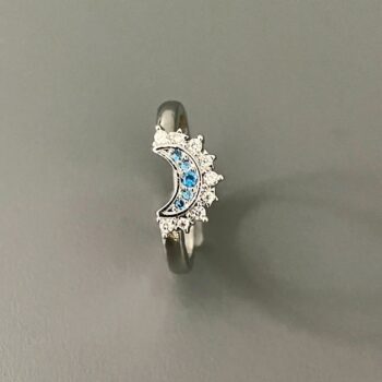 silver ring 2PC Sun & Moon Couple Rings, Two-Tone Gold Silver Plated, Cubic Zirconia Adjustable Open Ring Set, Perfect Gift F