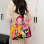 high capacity boston High-capacity Premium Boston Bag With Embroidered Patchwork Design