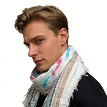 2pcs colorful striped 2pcs Colorful Striped Square Scarf With Fringes,Luxe Look For Evening Wear,Scarf,vacation,daily Life,ev