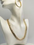 gold chain Full Zircon Collarbone Chain Gold-Tone Unisex Luxury Accessory