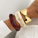 metal crossed glossy bangle spring design